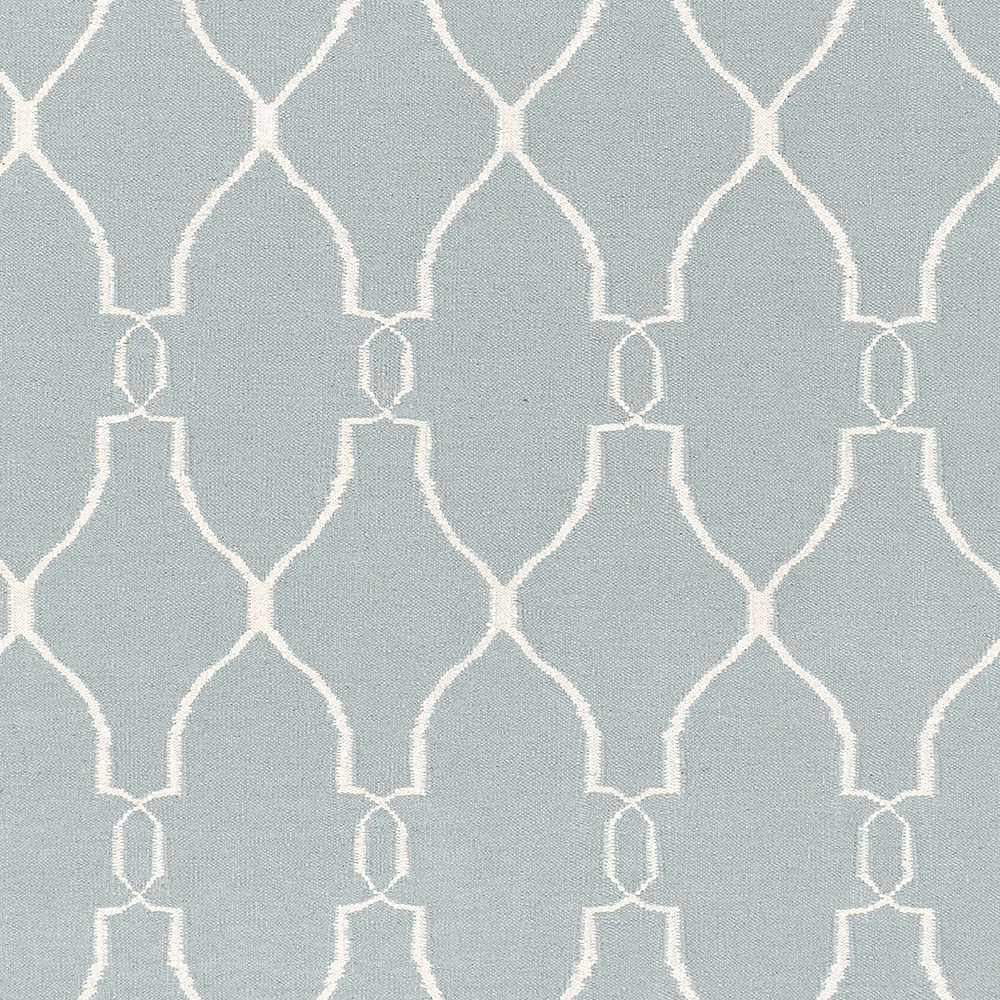 Baconton Blue/Beige Trellis Wool Rug - Clearance