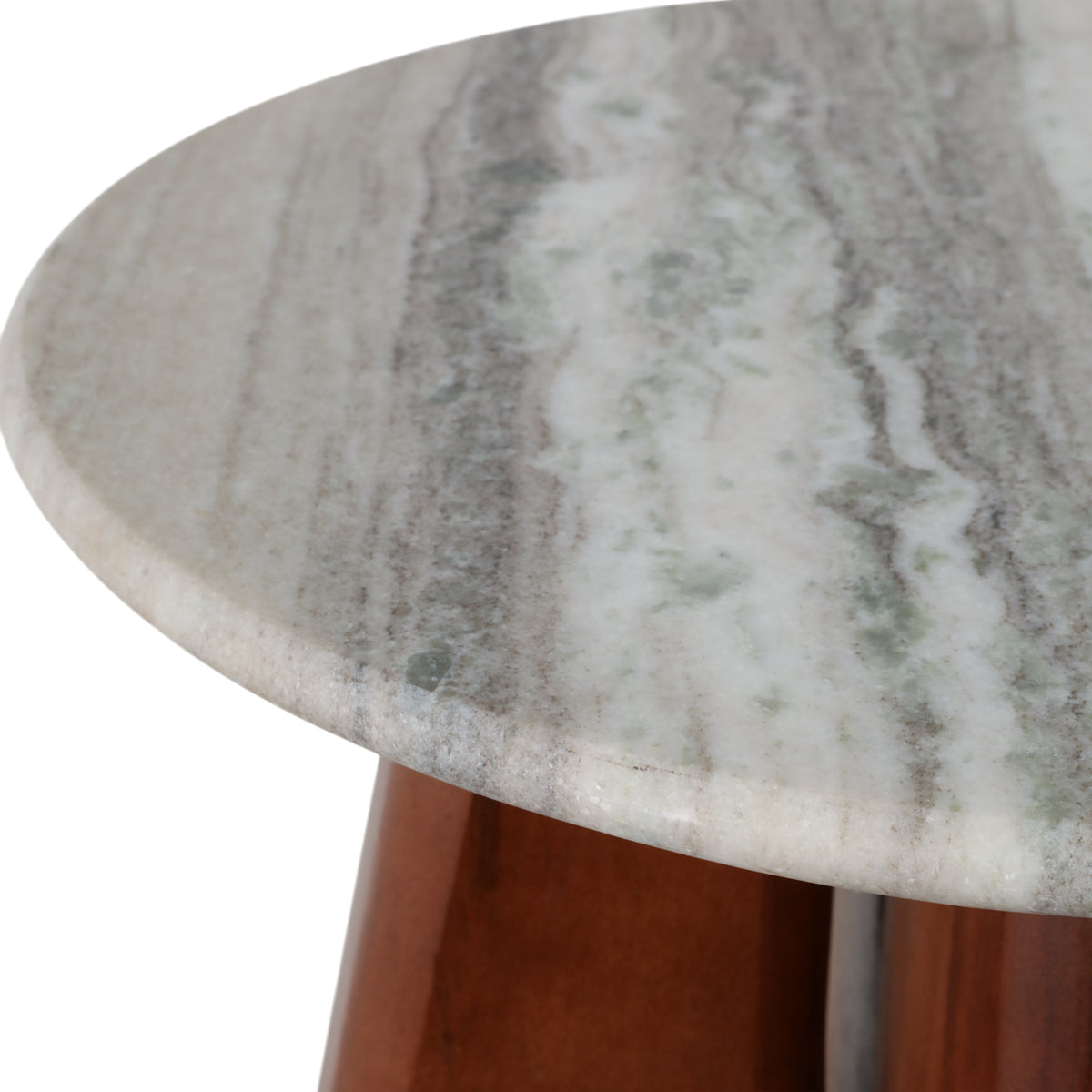 Hat Creek Brown Accent Table with Curved Legs and Marble Top