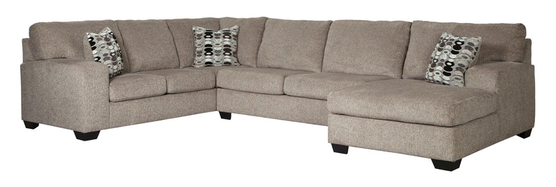 (Online Special Price) Ballinasloe Platinum 3pc Sectional Sofa w/ RAF Chaise - Ornate Home