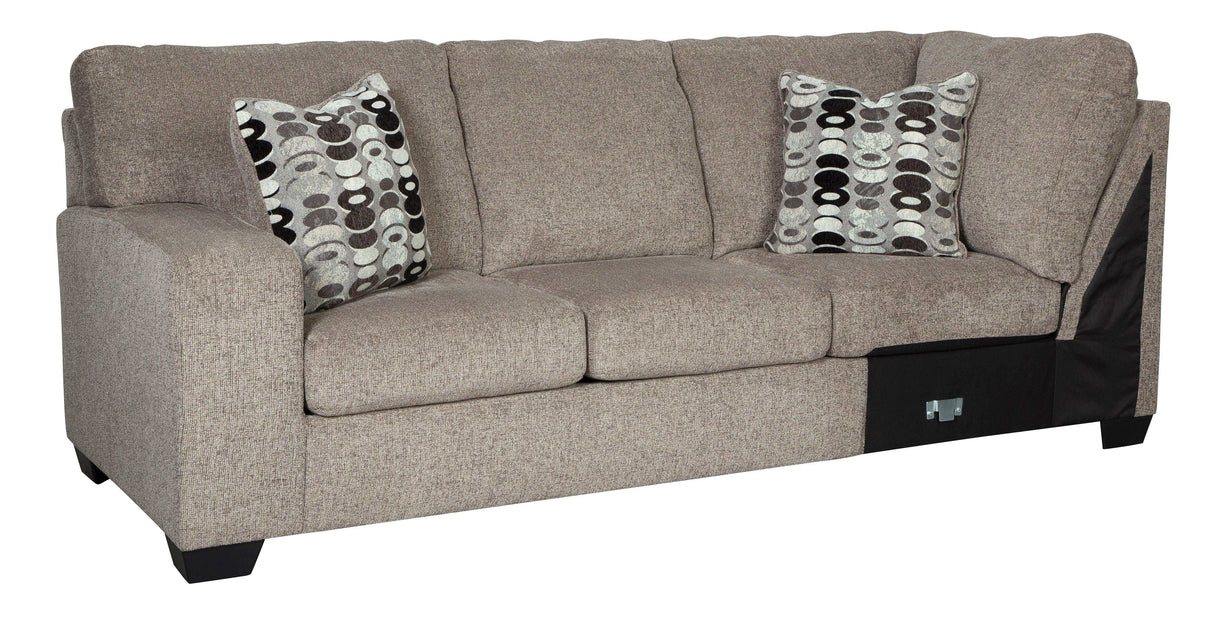 (Online Special Price) Ballinasloe Platinum 3pc Sectional Sofa w/ RAF Chaise - Ornate Home