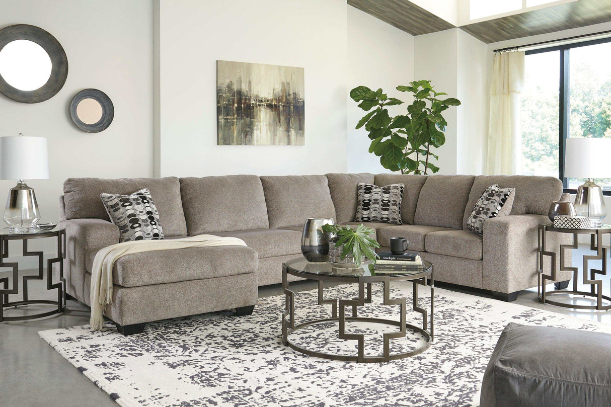 (Online Special Price) Ballinasloe Platinum 3pc Sectional Sofa w/ LAF Chaise - Ornate Home