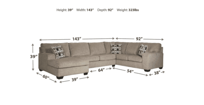 (Online Special Price) Ballinasloe Platinum 3pc Sectional Sofa w/ LAF Chaise - Ornate Home