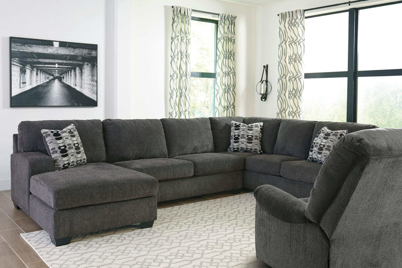 (Online Special Price) Ballinasloe Smoke 3pc Sectional w/ LAF Chaise - Ornate Home