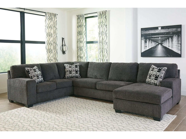 (Online Special Price) Ballinasloe Smoke 3pc Sectional w/ RAF Chaise - Ornate Home