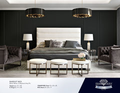Bardot White Leatherette Bed - Ornate Home