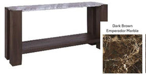 The Plaza Brown Chunky Console with Emperador Top