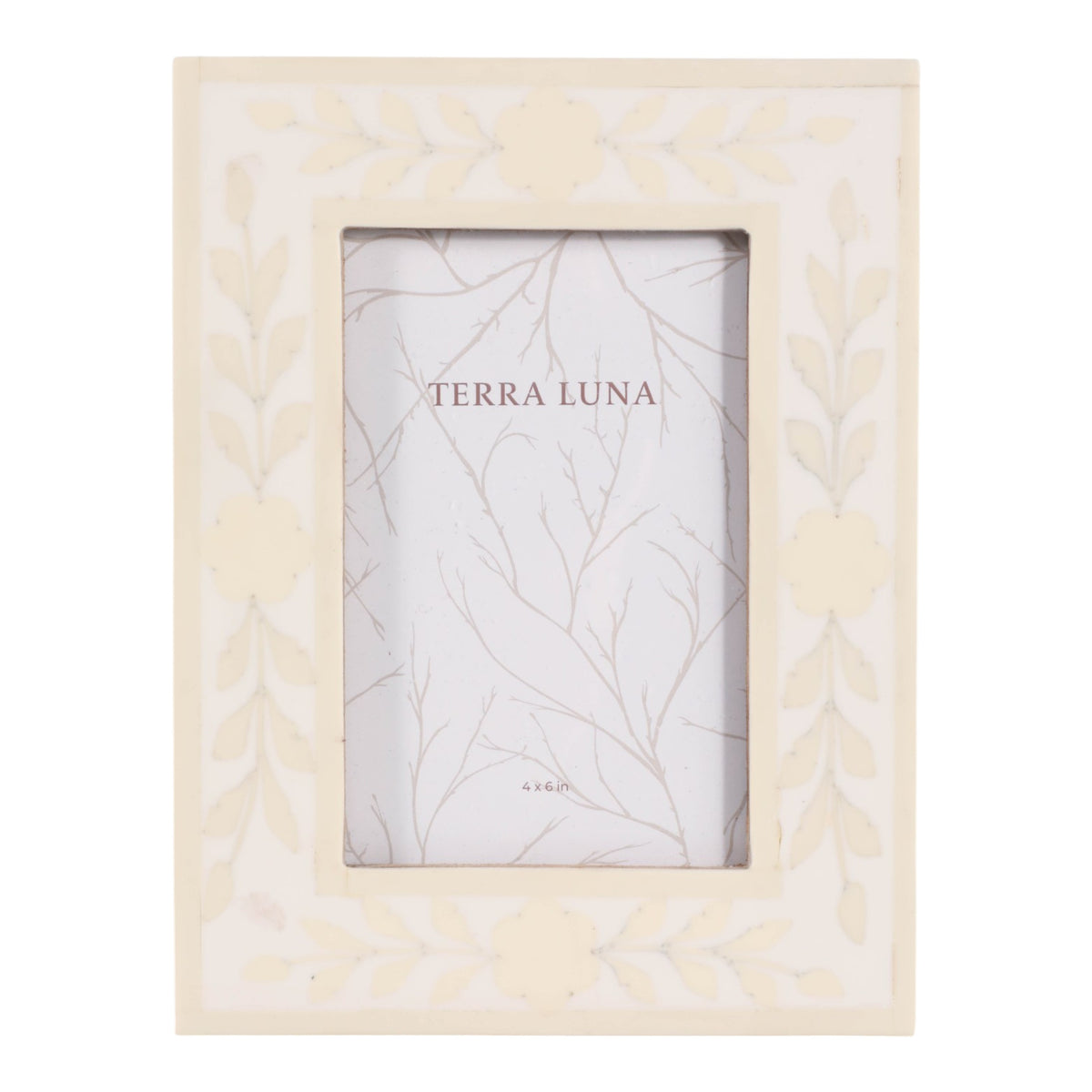 Fargooak White/Cream 4x6 Petals Photo Frame