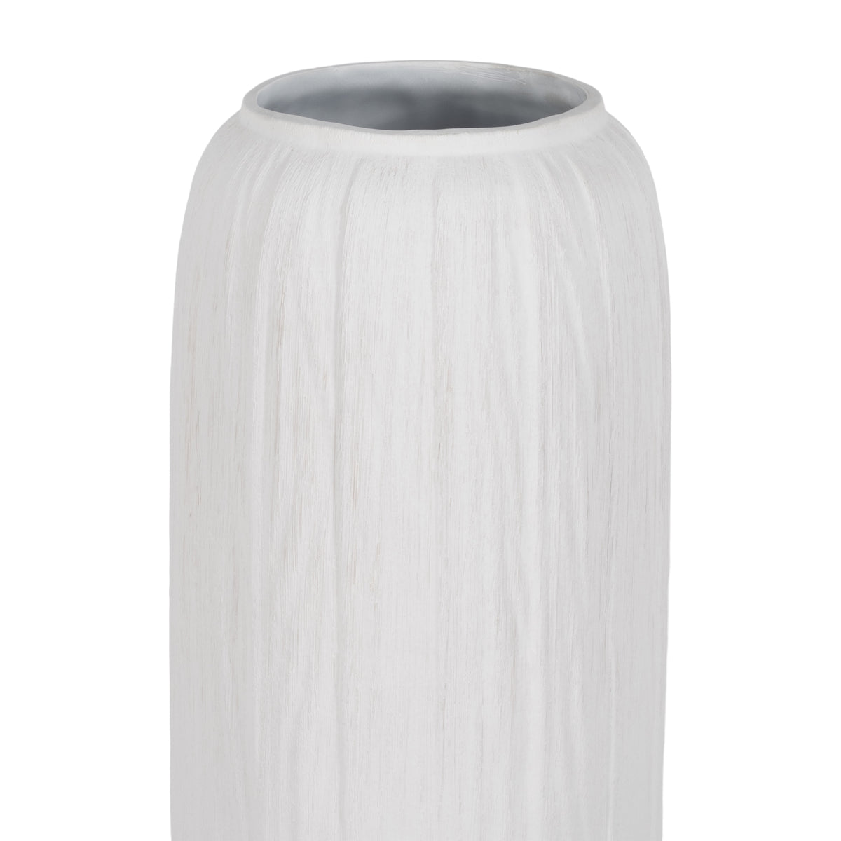 Ramal White Rough Cylinder Floor Vase