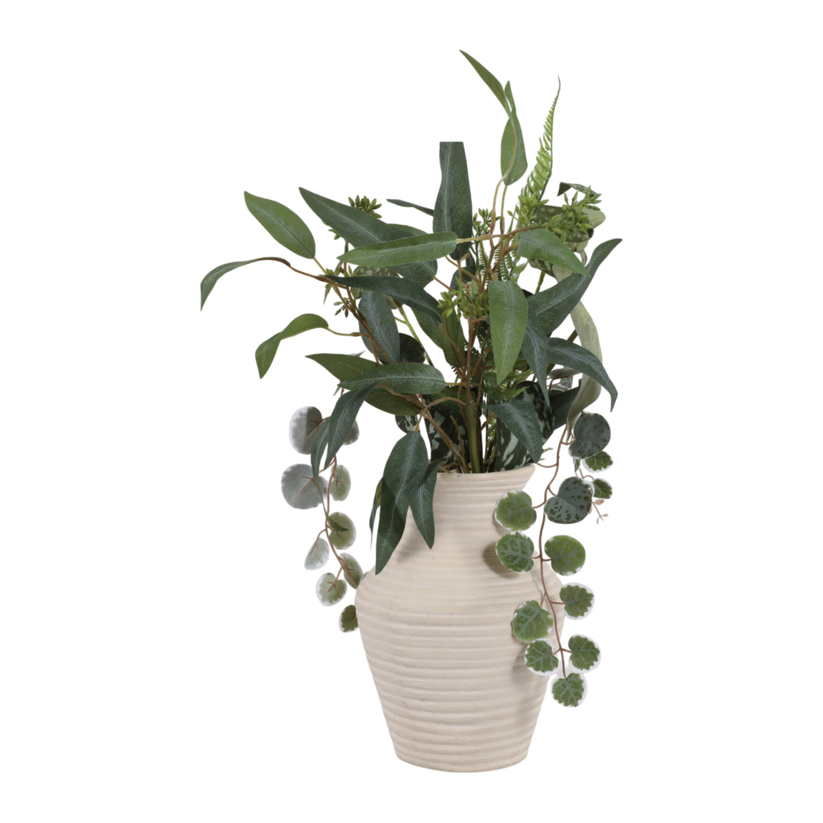 Brazos Ivory Small Paper Mache Ribbed Vase