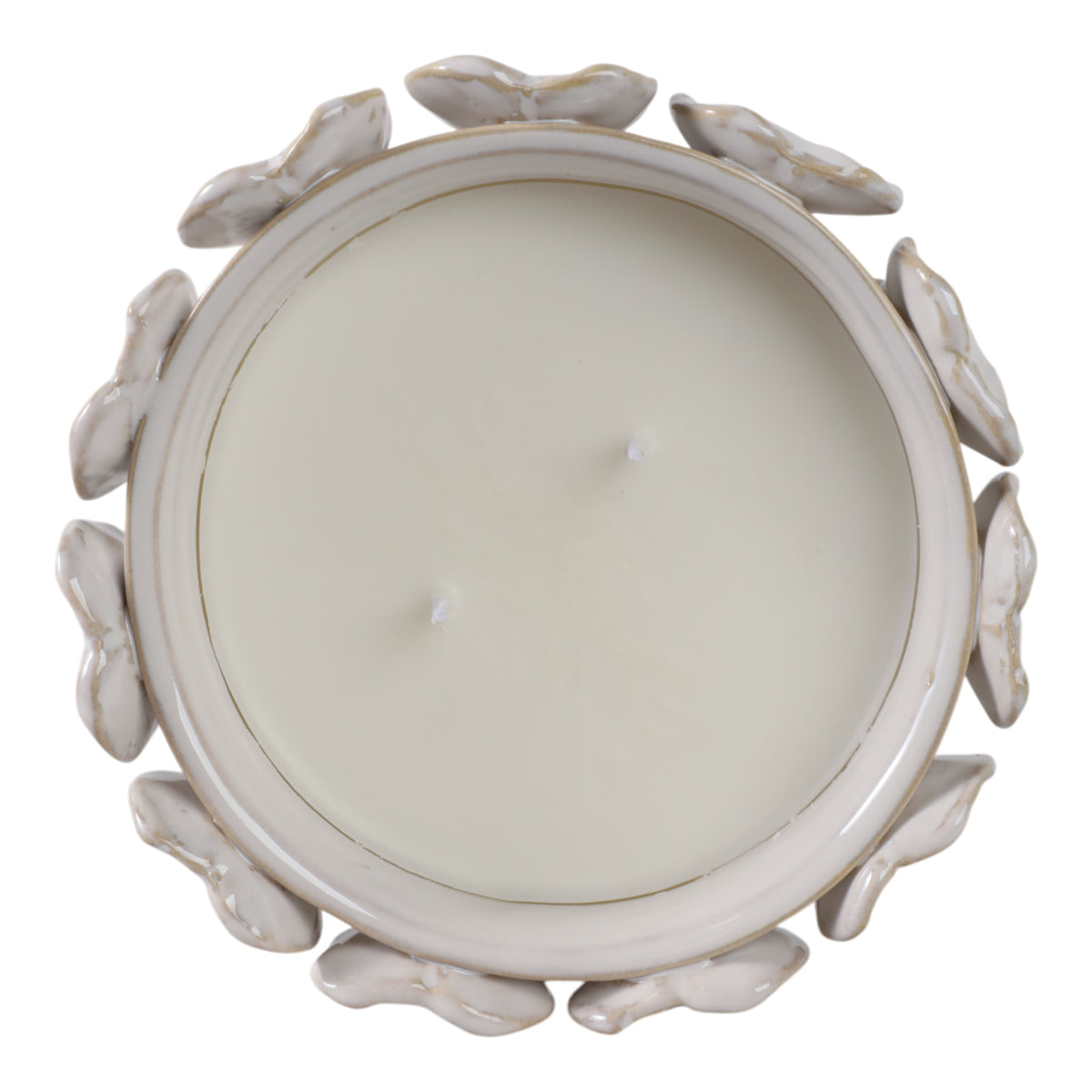 Old Adobe Ivory Wood Sage and Sea Salt Applique Candle