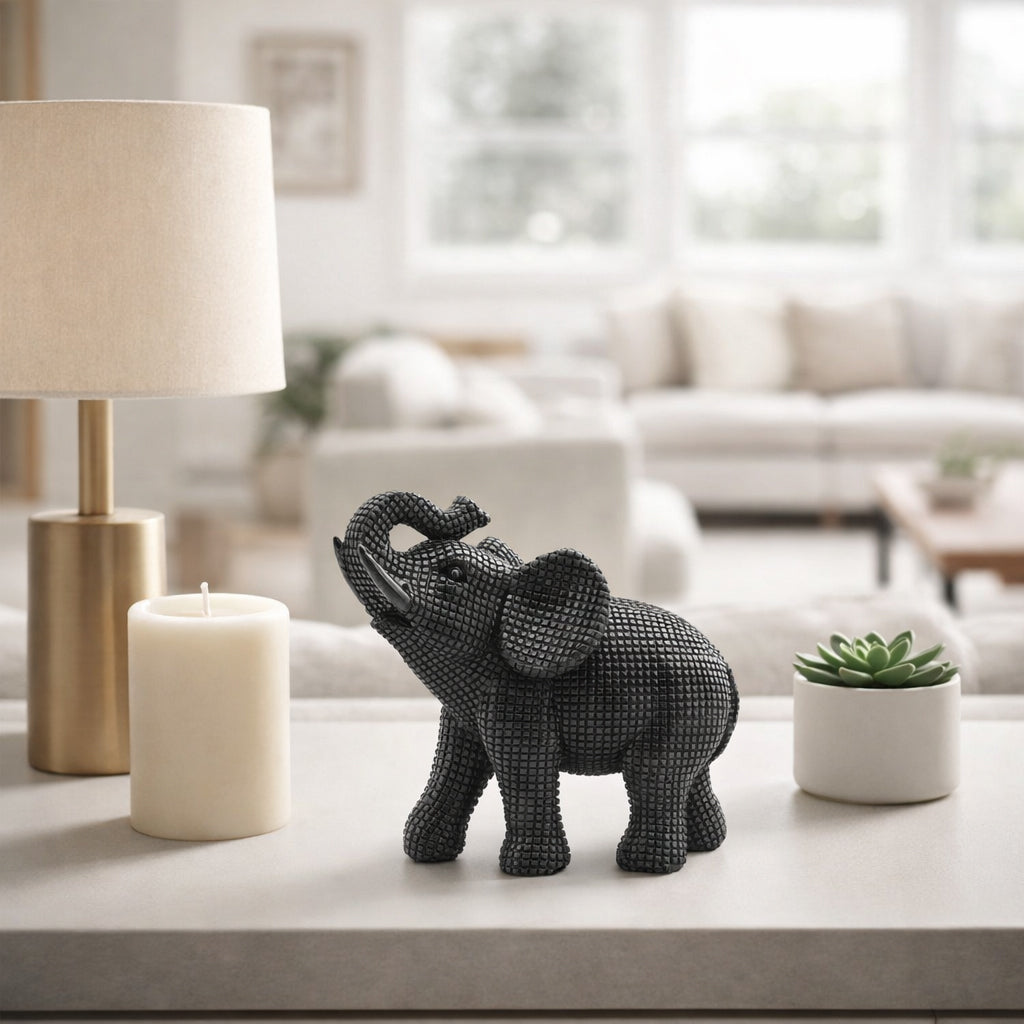 Prestonlake Black Resin Elephant Table Accent - 16285-02EC