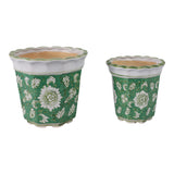 Aidenridge Green/White Planters (Set of 2)