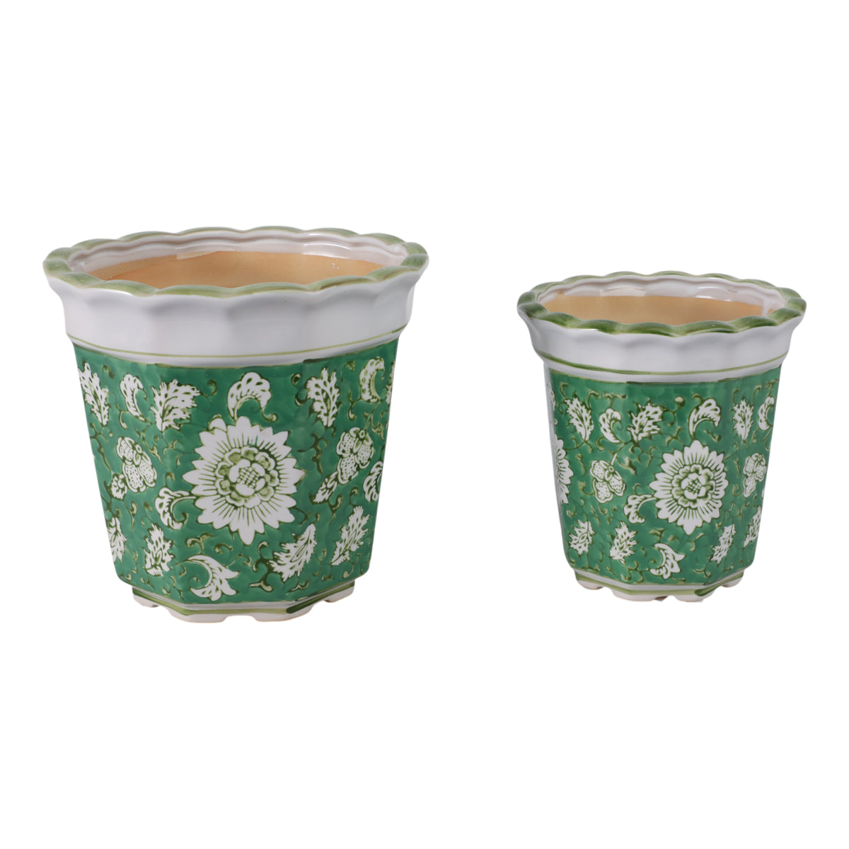 Aidenridge Green/White Planters (Set of 2)