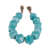 Bayview Blue Geo Carved Bead Garland