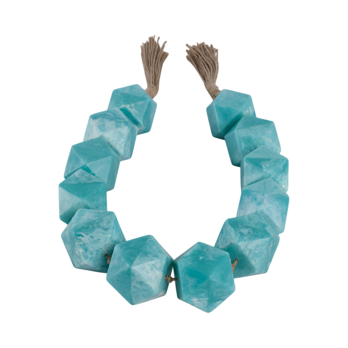 Bayview Blue Geo Carved Bead Garland