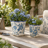 Enochfield Light Blue Chinoiserie Pot Planters (Set of 2)