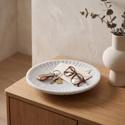 Panoche White Swirl Ridge Marble Bowl