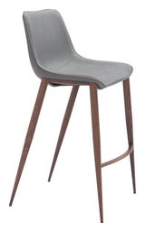 Magnus Slate Gray & Walnut Barstool (Set of 2)