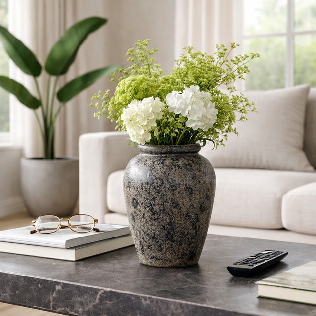 Ordway Distressed Black/Gray Small Terracotta Vase