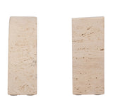 Lucca Tan Travertine Half Dome Bookends (Set of 2)