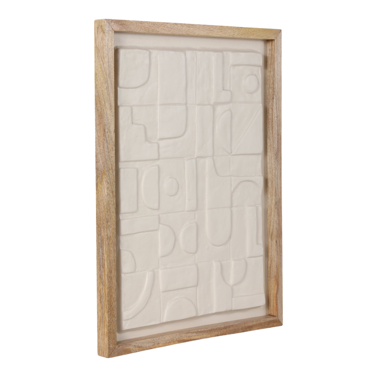 Bandini White/Brown Geo Modern Paper Mache Wall Art