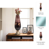 Ripperdan Bronze Glass Vase with Leaf Base