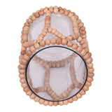 Oak Run Natural/Clear Small Wood Beaded Hurricane