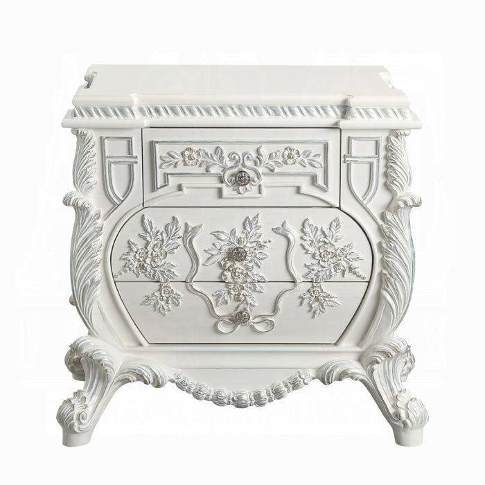 Vanaheim Antique White Nightstand - Ornate Home