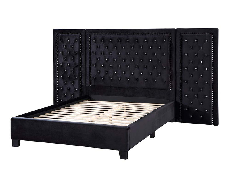 Damazy Black Queen Bed - Ornate Home