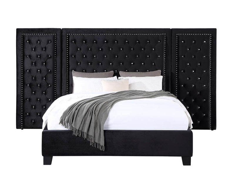 Damazy Black Queen Bed - Ornate Home