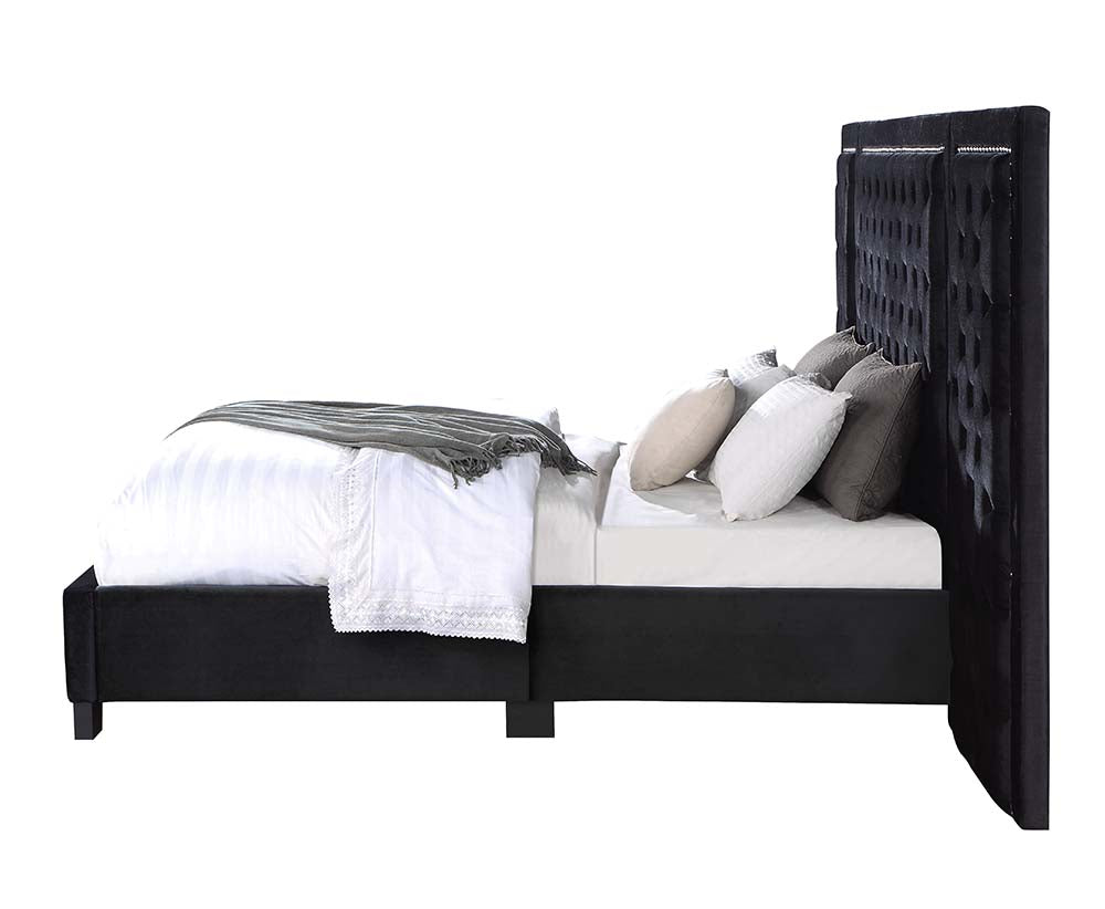 Damazy Black Queen Bed - Ornate Home