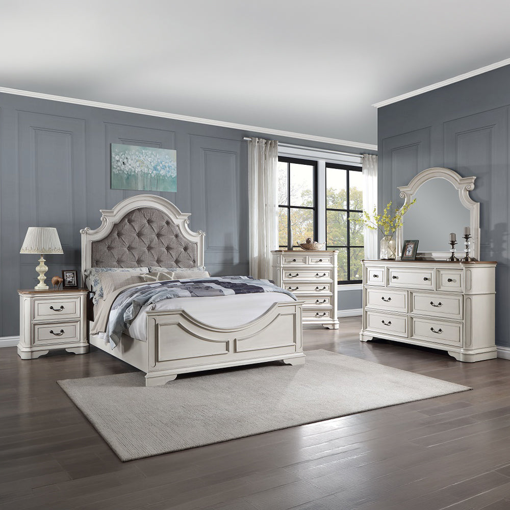Florian Gray/Antique White Queen Bed