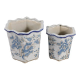 Enochfield Light Blue Chinoiserie Pot Planters (Set of 2)