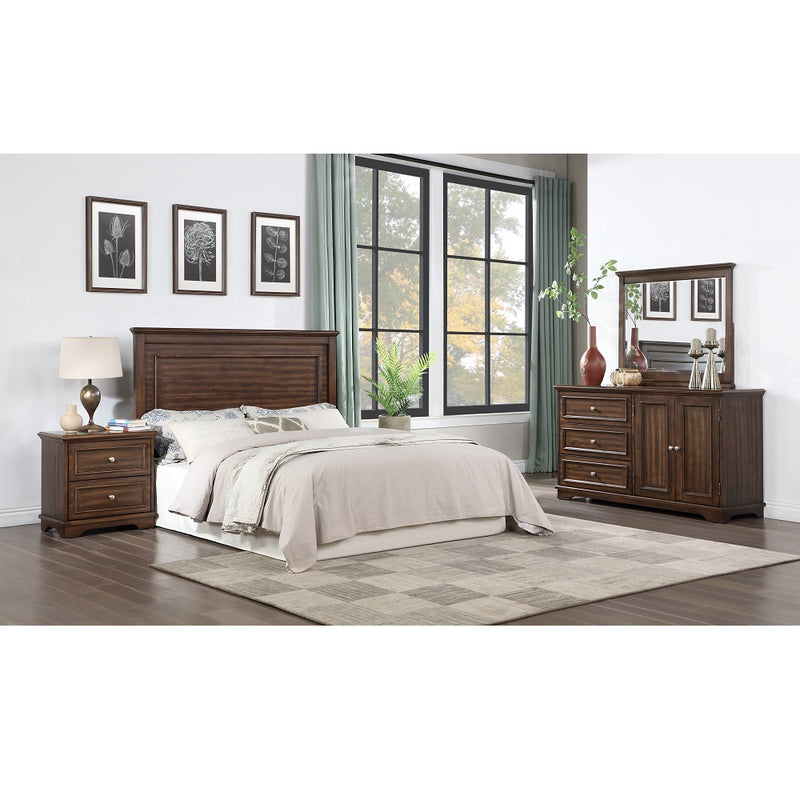 Franklin Walnut 4Pc Pack Queen Bed Set - Ornate Home