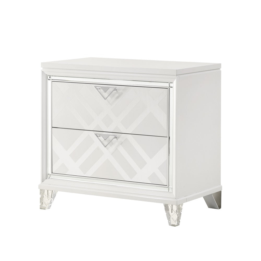 Skylar Pearl White Nightstand - Ornate Home