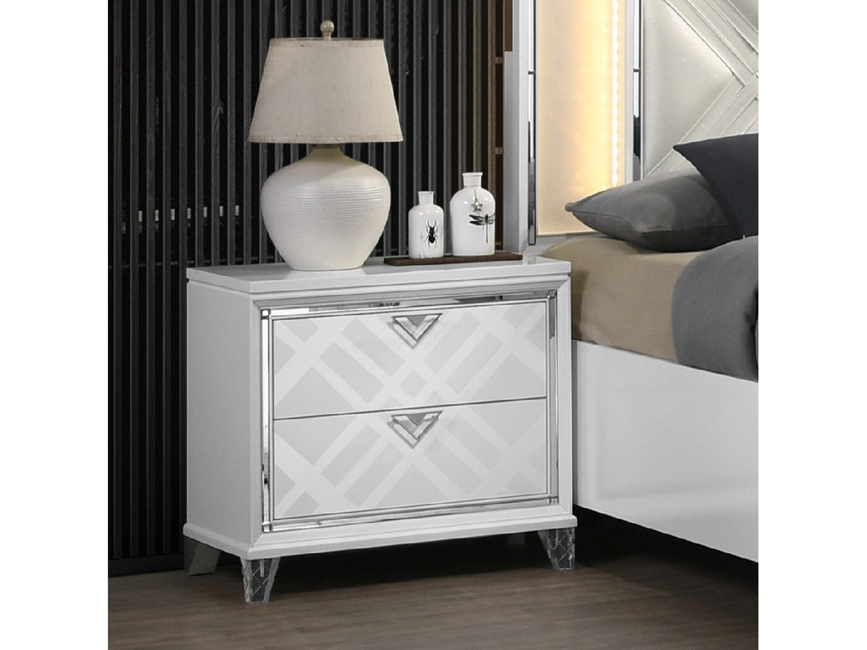 Skylar Pearl White Nightstand - Ornate Home