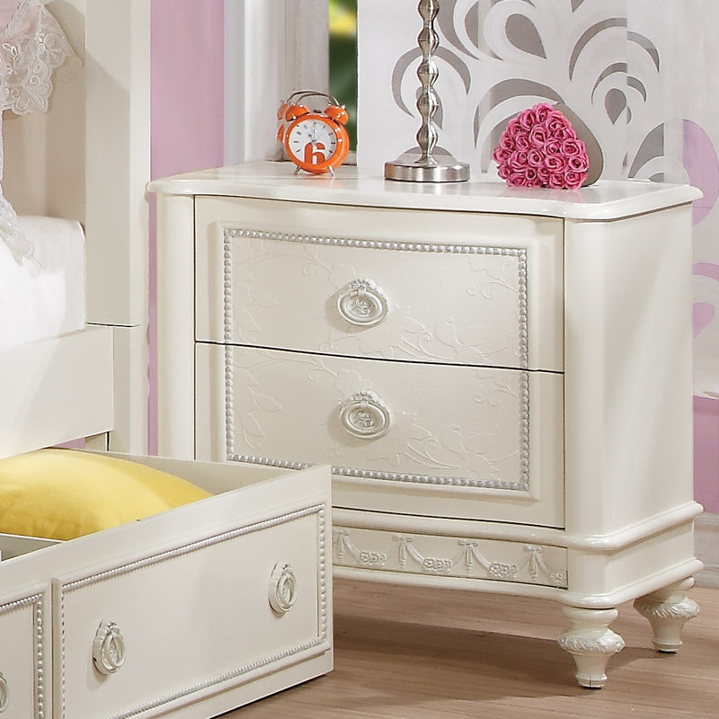 Dorothy Ivory Nightstand W/2 Drawers - Ornate Home