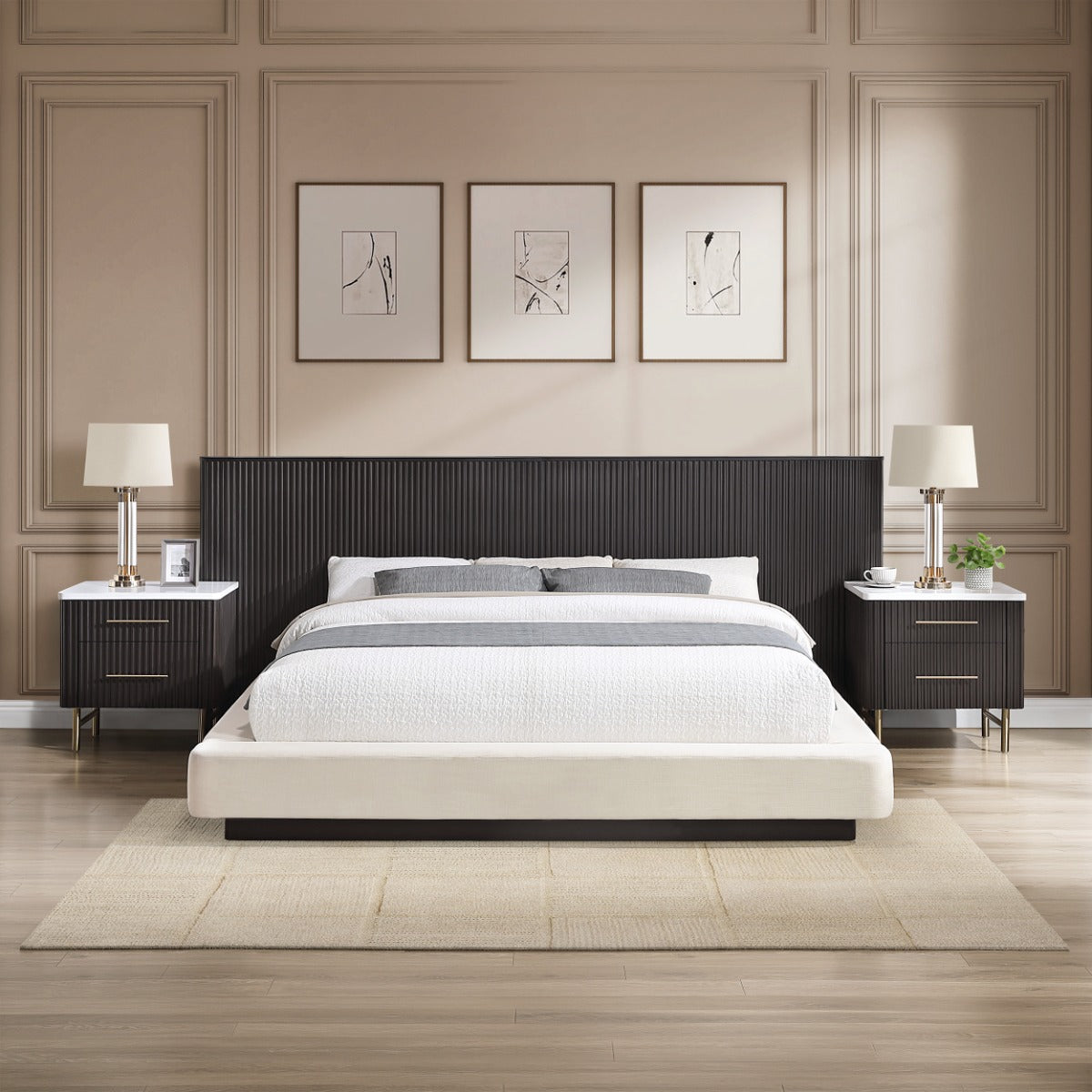 Clayten Beige/Espresso Queen Bed
