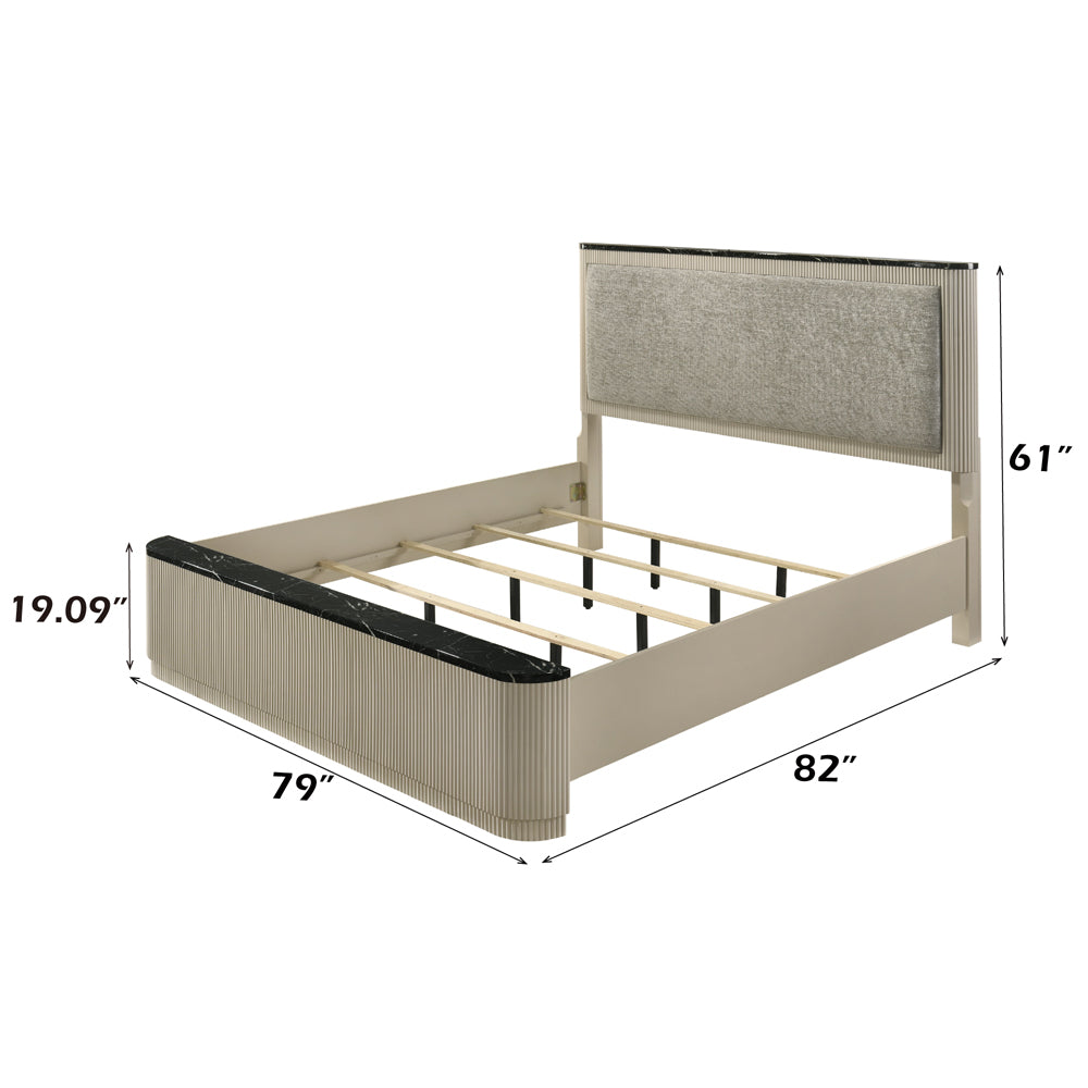 Travonte Gray/Beige Eastern King Bed