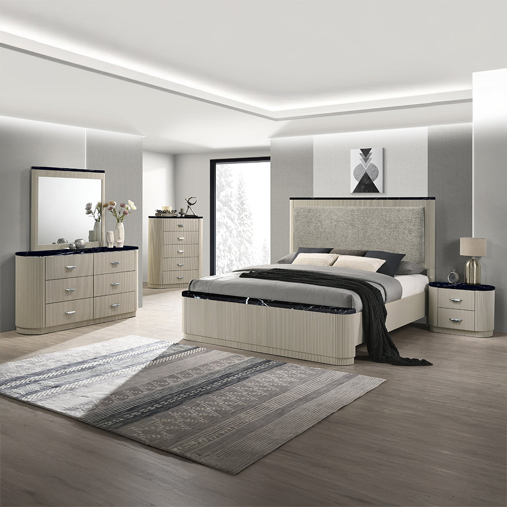 Travonte Gray/Beige Eastern King Bed
