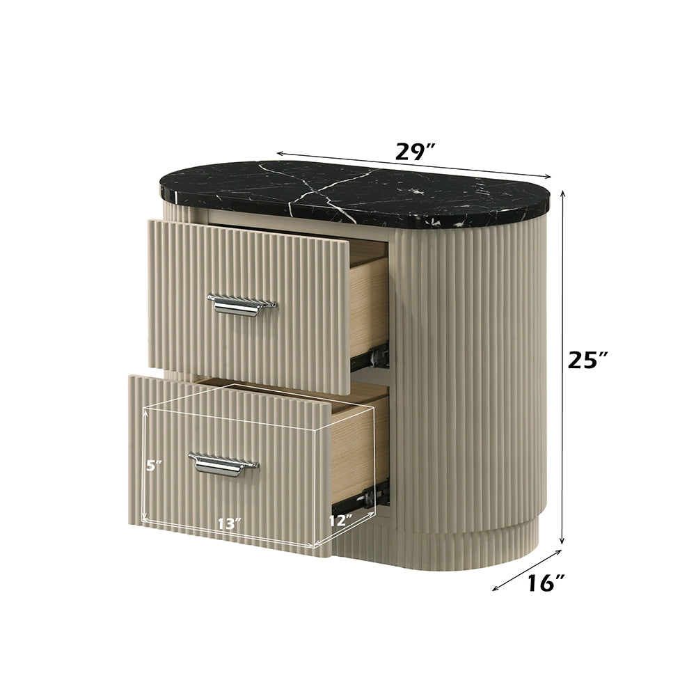 Travonte Gray/Beige Nightstand