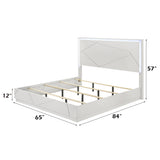 Esther White/Silver Queen Bed w/LED