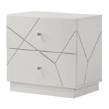 Esther White/Silver Nightstand