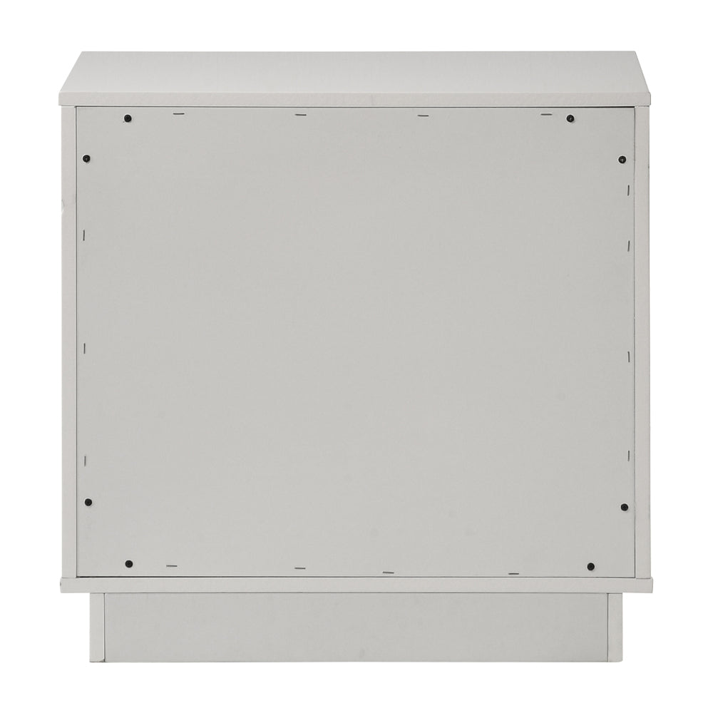 Esther White/Silver Nightstand