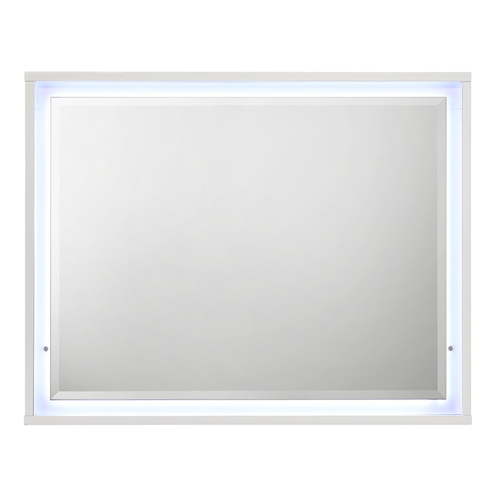 Esther White/Silver Mirror w/LED