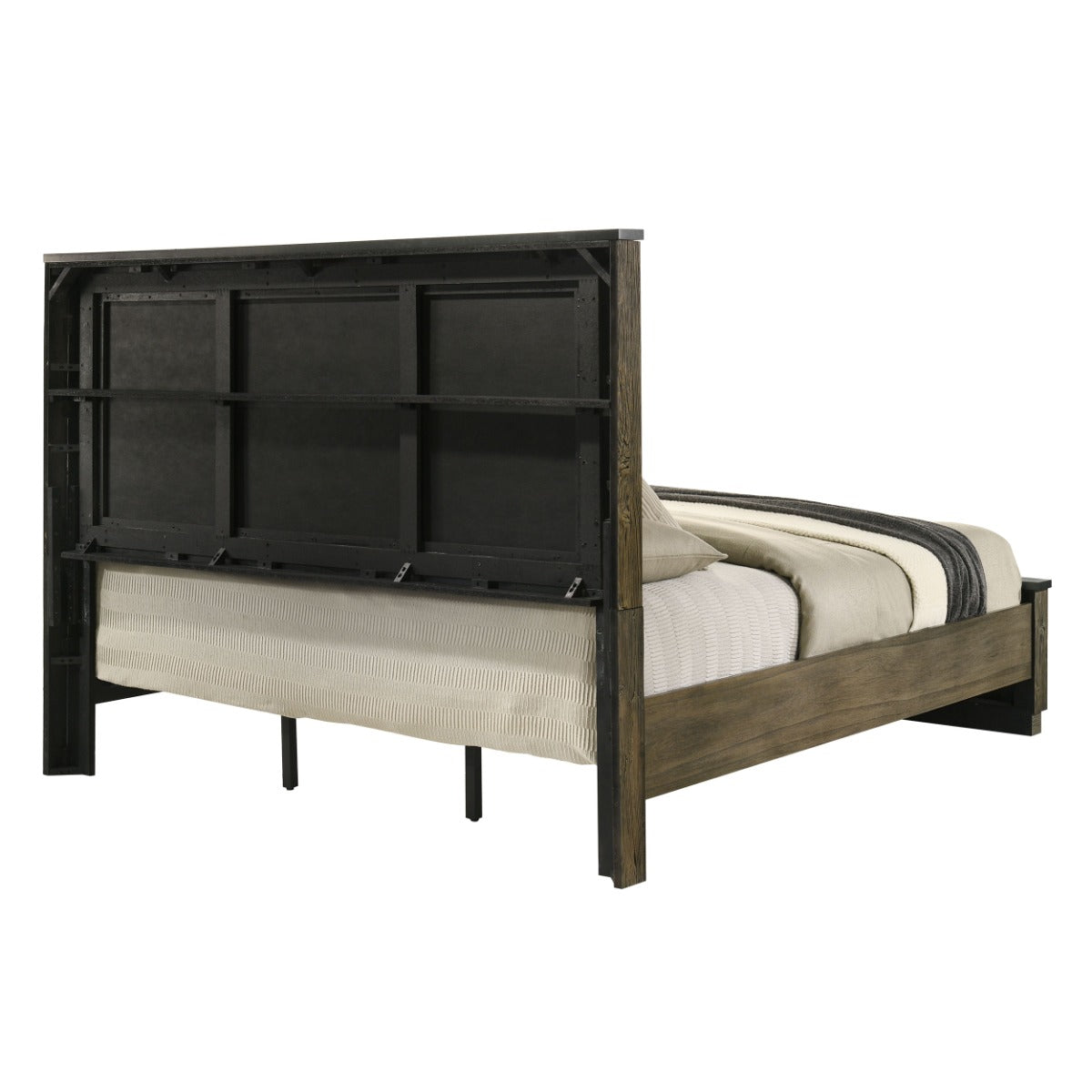 Lance Beige/Distressed Oak Queen Bed
