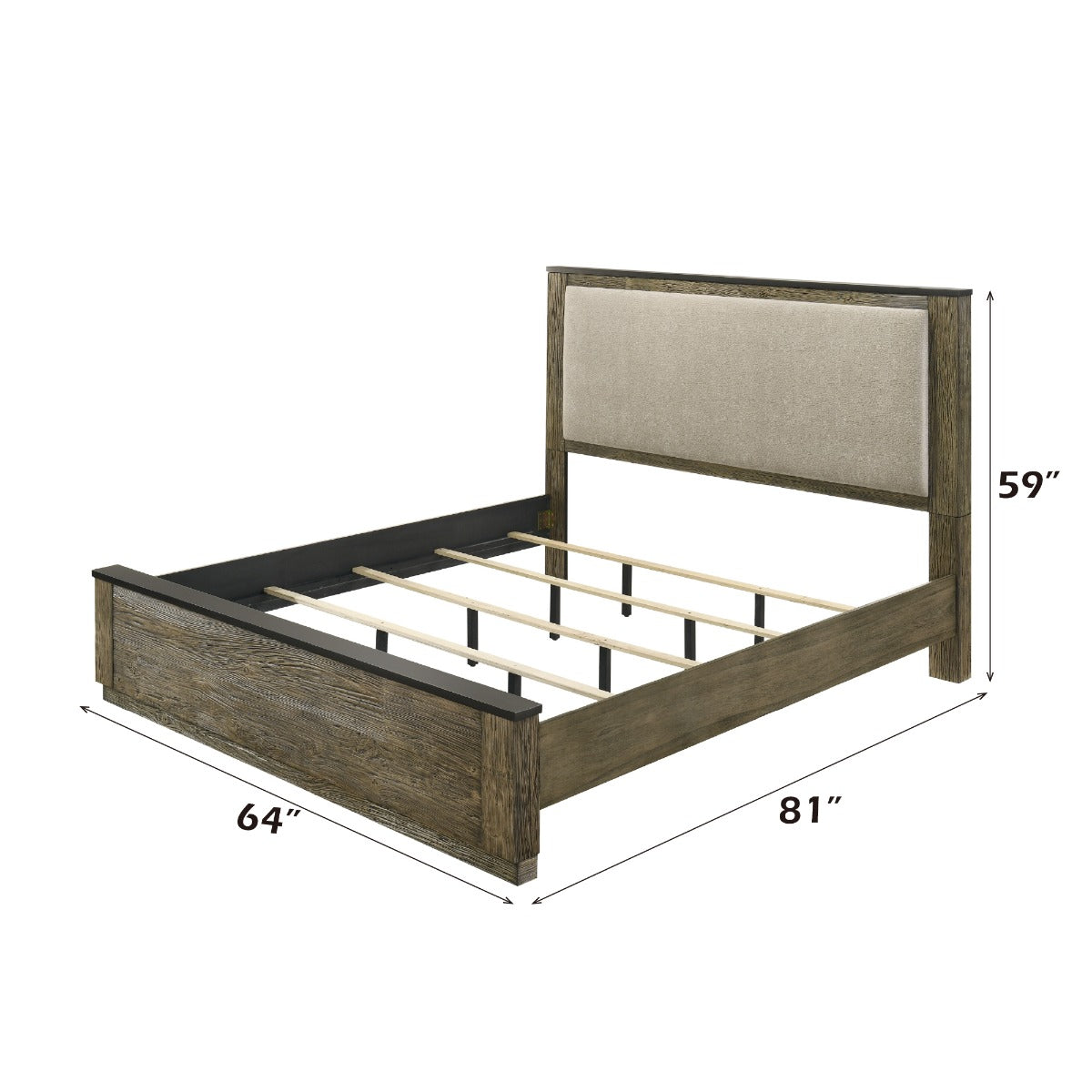 Lance Beige/Distressed Oak Queen Bed