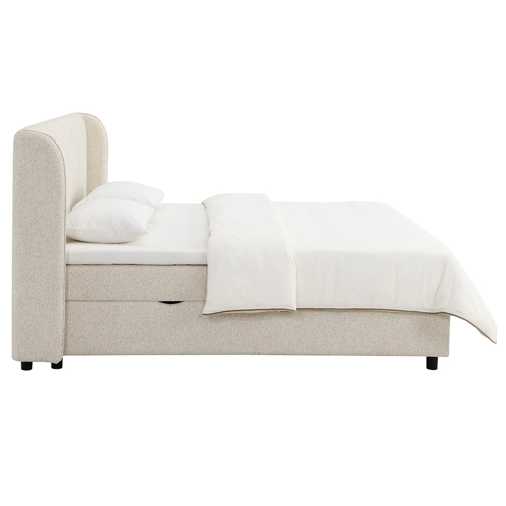 Adonia Beige Queen Bed w/Storage