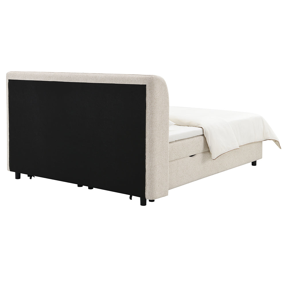Adonia Beige Queen Bed w/Storage