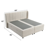 Adonia Beige Queen Bed w/Storage